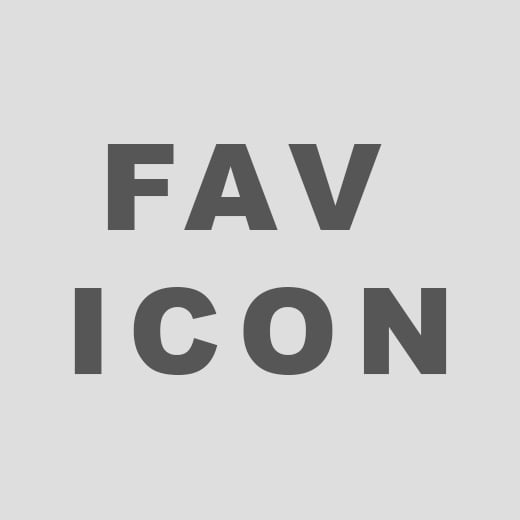 Gray text reading FAV ICON in uppercase letters is centered on a light gray background.